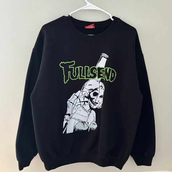 Full Send Nelk Boys Reaper Crewneck Sweatshirt Misfits Homage Size Large - Picture 1 of 5